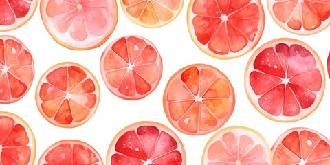 Organic Dried Grapefruit Fruit Background, Horizontal Watercolor Illustration. Healthy Vegetarian Energy Snack. Ai Generated Soft Colored Watercolor Illustration with Delicious Chewy Dried Grapefruit.