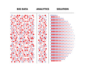 Big data, Analytics, Solution. Sorting data. Data processing. Information analytics concept.