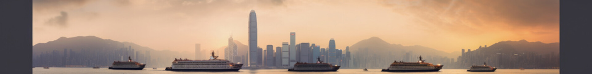 Fototapeta na wymiar Hong Kong skyline - Generative AI