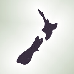 New Zealand shape on gradient background. Country map with scratch texture. New Zealand vibrant poster. Beautiful vector illustration.