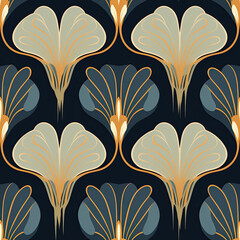 Abstract Background - Repetitive Texture - Art Nouveau - Tile Wallpaper