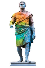 ancient roman philosopher statue on transparent background ,generative ai