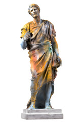 Obraz premium ancient roman philosopher statue on transparent background ,generative ai