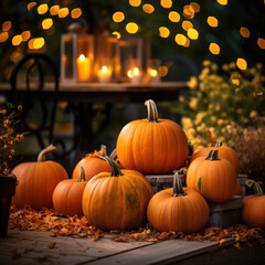 Vibrant Pumpkin Variety: Shelf with a Diversity of Pumpkin Colors and Types - Generative AI