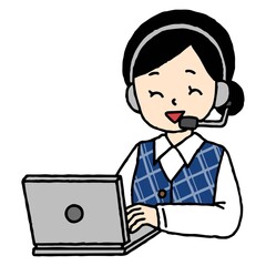 笑顔のコールセンターの女性