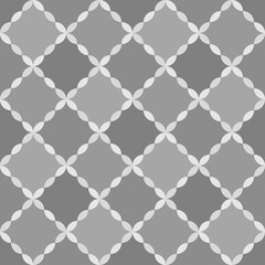 Fototapeta premium Seamless surface pattern design with grey quilts. Ethnic carpet background. Patchwork wallpaper. Quilt blanket motif. Digital paper with retro ornament for textile print, page fill. Vector art work.