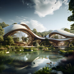Harmony Between Architecture And Nature - AI Generated