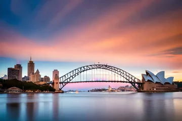 Deurstickers Sydney Harbour Bridge city harbour bridge
