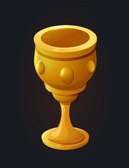 Treasure golden cup for games concept