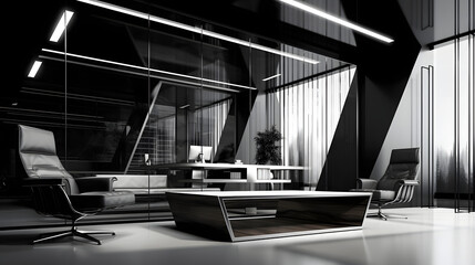 Modern technology office with glass furniture