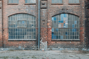 large windows of an old factory 