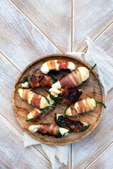 Fototapeta premium Bacon Wrapped Jalapeno Poppers with Cream Cheese