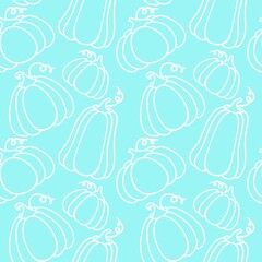 Autumn harvest seamless line art pumpkins pattern for wrapping paper and fabrics and linens and kids clothes print