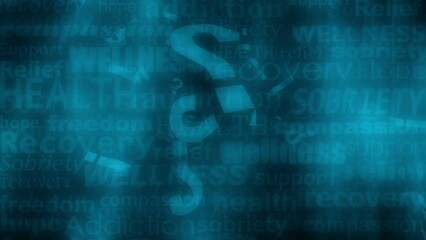Question your sobriety addiction and health looping blue animated background