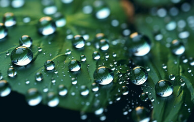 drops of dew on a close-up sheet