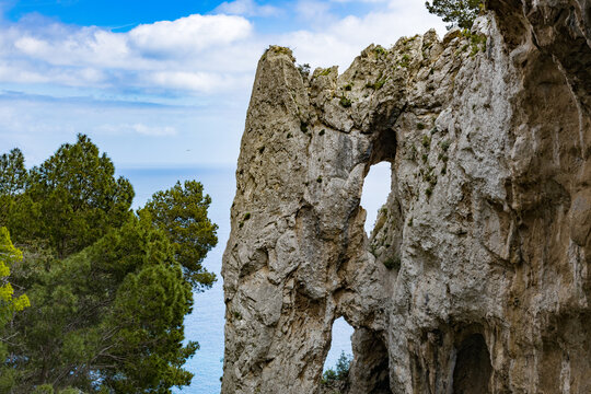 Beautiful view of the natural holes in the rock.