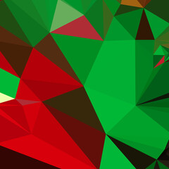 Low polygon style illustration of a dark pastel green abstract geometric background.