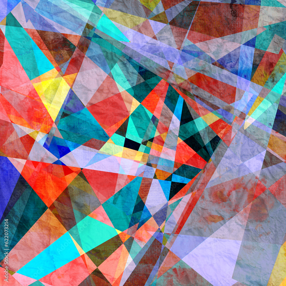 Poster abstract colorful watercolor background with different elements