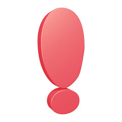 3D pink exclamation mark symbol or icon design