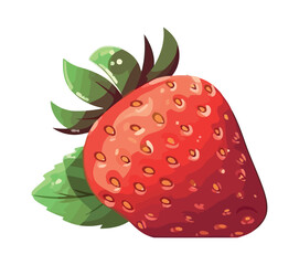 strawberry juicy fruit nature food icon