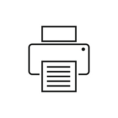 printer line icon on white background
