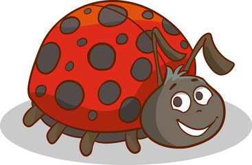 Cartoon Illustration of Cute Ladybug Animal Mascot Character © serkan