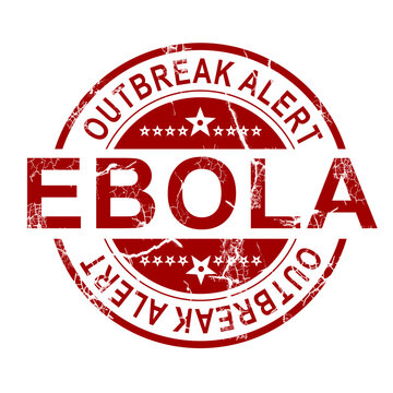 Ebola stamp with white background, 3D rendering
