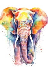 Obraz premium color elephant front illustration