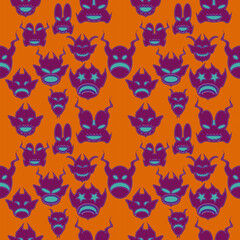 Pattern with flowers, figures, symmetrical vector illustration