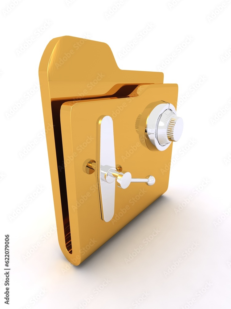 Aufkleber computer icon for secure folder 3d illustration