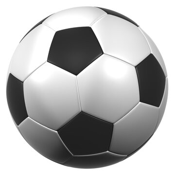 soccer ball on white background 3D illustration