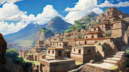 Obraz premium View from the top of the church of the heart. AI generated art illustration.