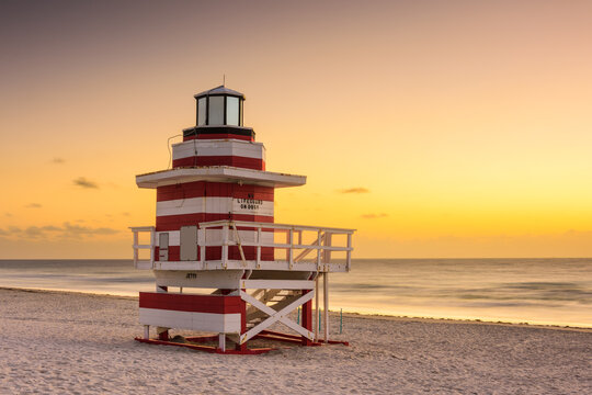 Miami Beach, Florida, USA at dawn.