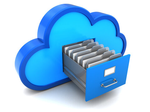 3d illustration of cloud documents storage concept