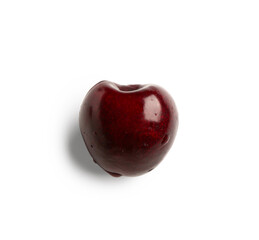 Red sweet cherry on white background