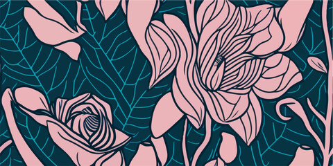Pink Roses Mosaic: Vector Illustration for Intricate Tile Patterns