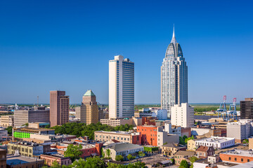 Fototapeta na wymiar Mobile, Alabama, USA downtown skyline.
