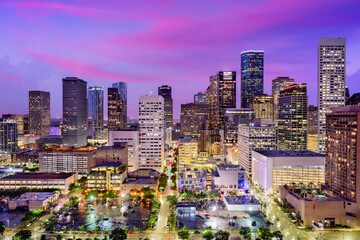 Fototapeta na wymiar Houston, Texas, USA downtown city skyline.