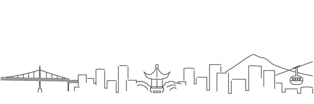 Portland Oregon Dark Line Simple Minimalist Skyline With White Background
