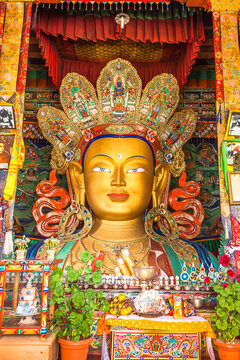 Maitreya Buddha in Thiksey Monastery, Leh, Ladakh Region. India