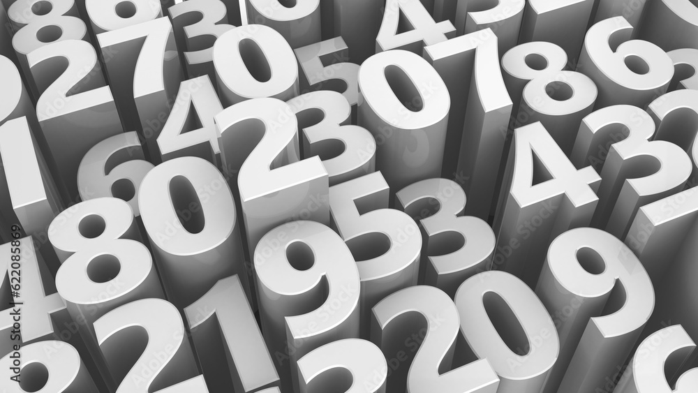 Poster abstract 3d illustration of random numbers background