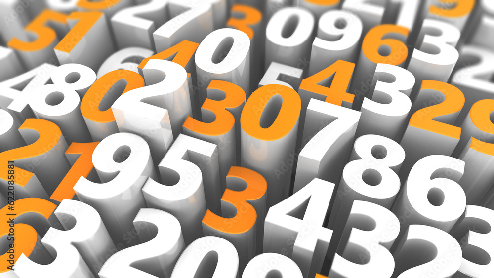 Poster abstract 3d illustration of background with random numbers