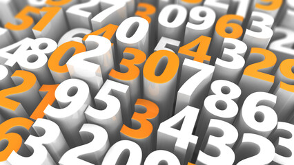 abstract 3d illustration of background with random numbers