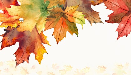 Autumn background in a watercolor style, Generative AI