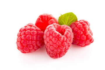 Raspberry fruit isolated over white background
