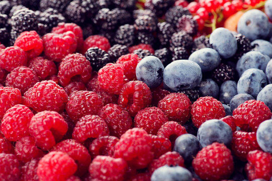 Fresh berries assortment , close up