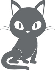 まったりする黒猫のベクターイラスト