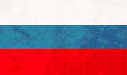 True proportions Russia flag with grunge texture