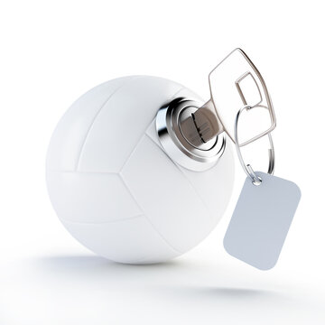 key volleyball ball on a white background