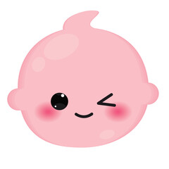 Fototapeta premium Isolated cute happy baby emoji icon Vector